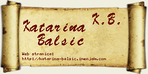 Katarina Balšić vizit kartica